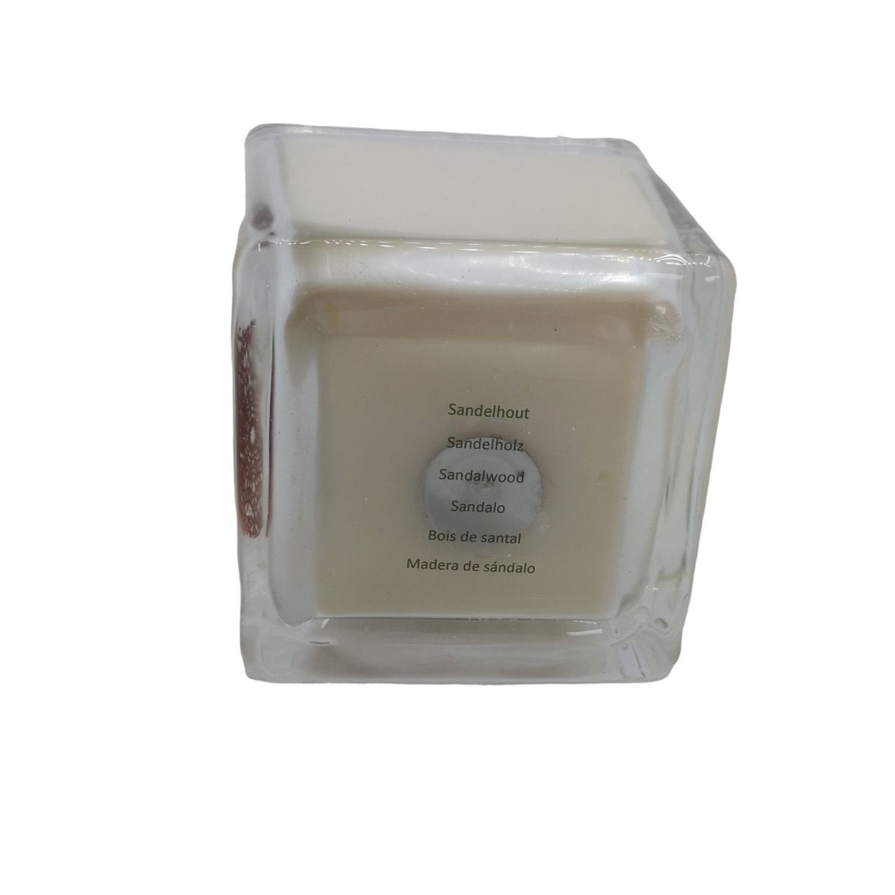 Bougie parfumée à la cire de colza bois de santal -- ±260g; 6x6x6cm