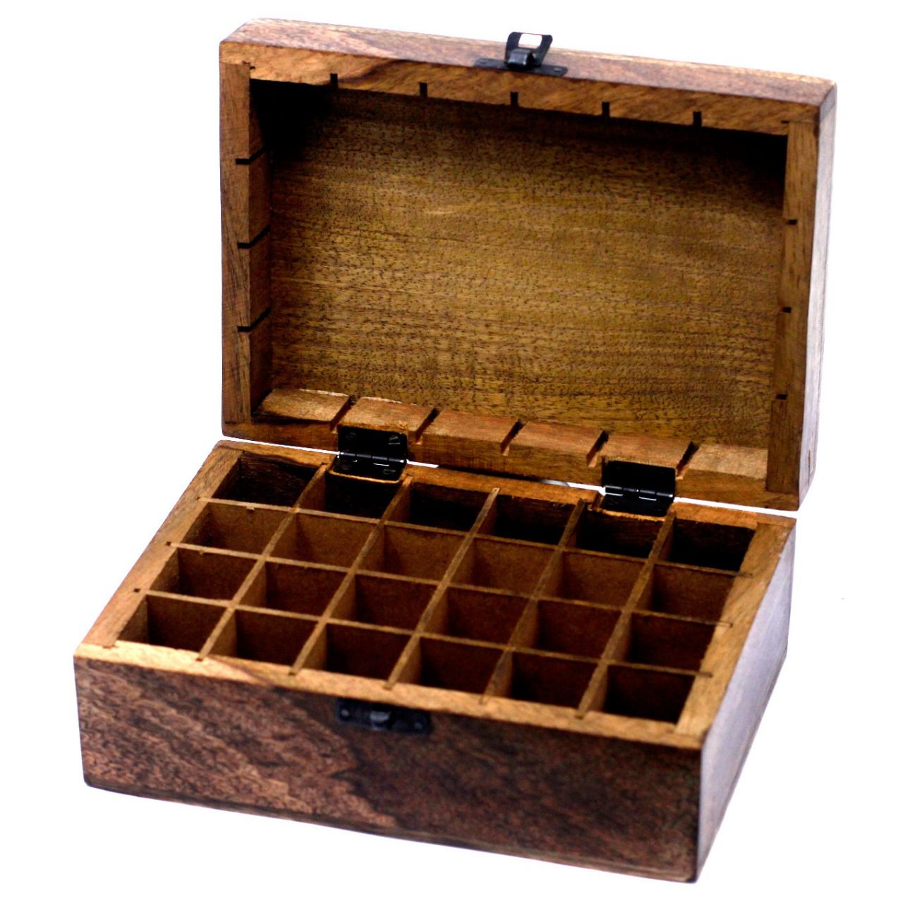 Coffret pour huiles essentielles, 40 flacons. Couvercle bois ou plexi