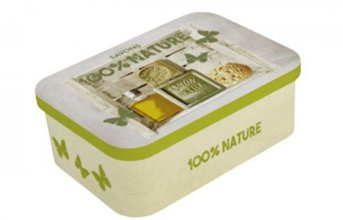 Coffret boite métal garnie 4 savons bave escargot 100g