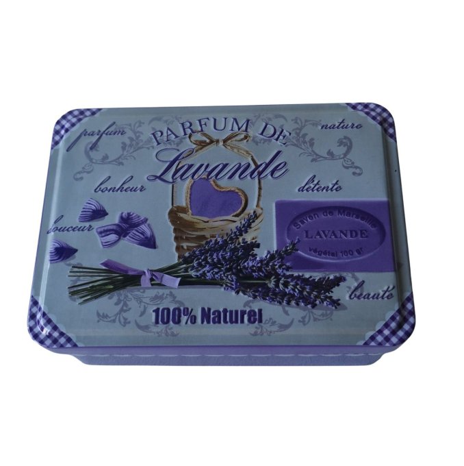 Coffret boite métal garnie 4 savons bave escargot 100g