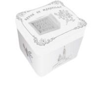 Mini boite à savon de Marseille métal blanche & argent