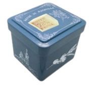 Mini boite à savon de Marseille métal bleue