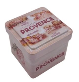 Mini boite à savon de Marseille métal vue Provence 