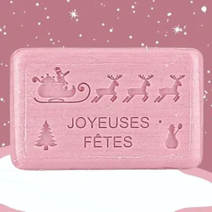 Savon de Marseille au beurre de karité Rose spécial Noël  