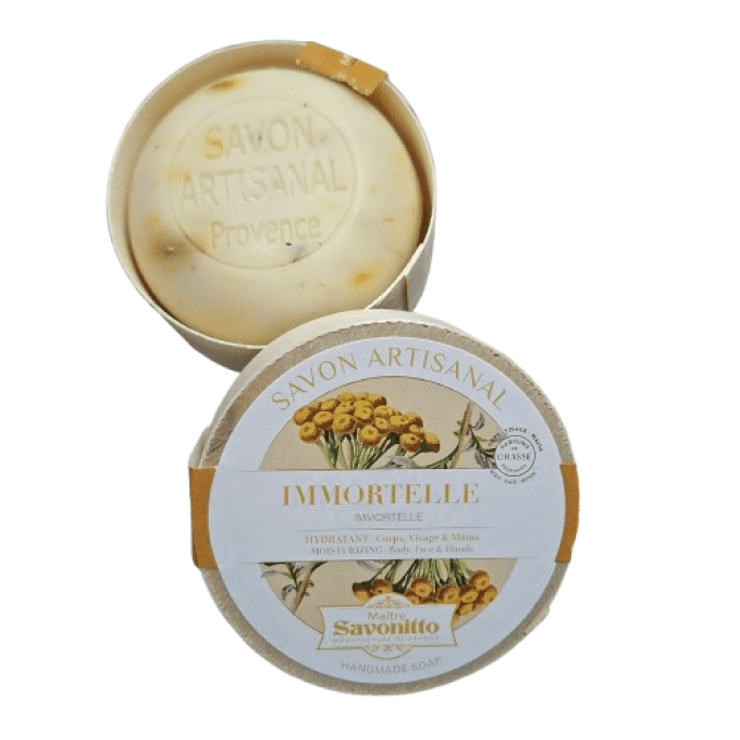 Savon Immortelle 100g boite en bois