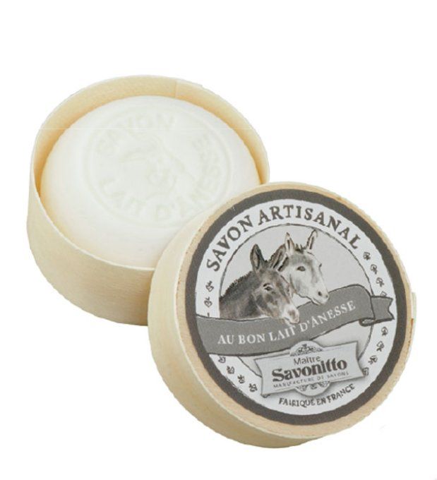 Savon lait d'ânesse 100g boite en bois