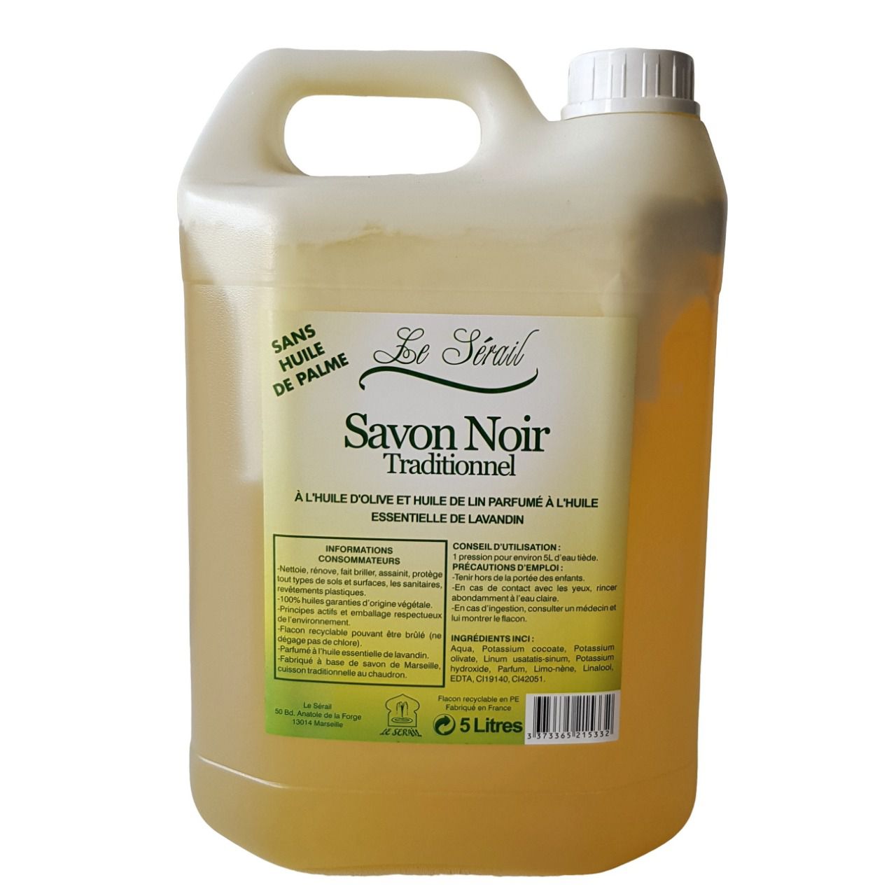 Savon noir de Marseille liquide 5L | LE SERAIL - Douceurdessens