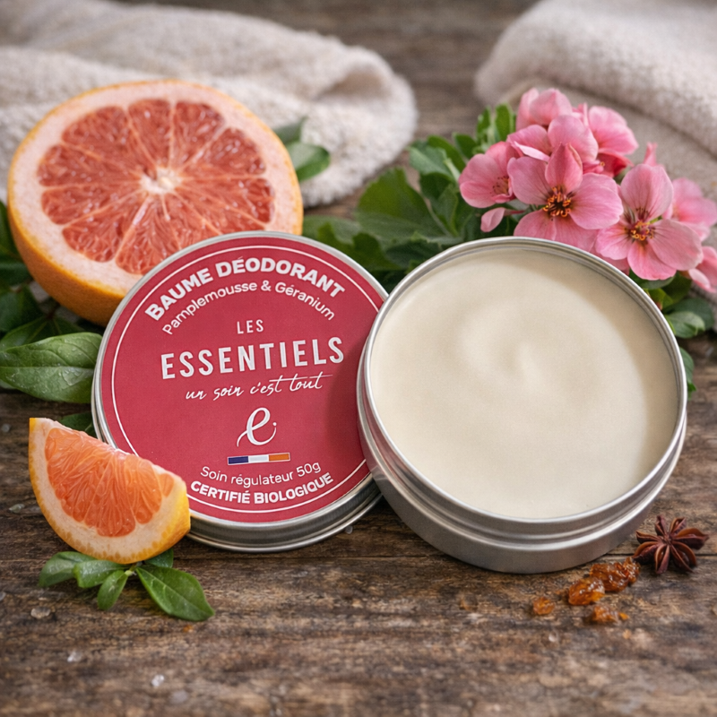 Bougie gemme quartz rose et fleurs sechées 