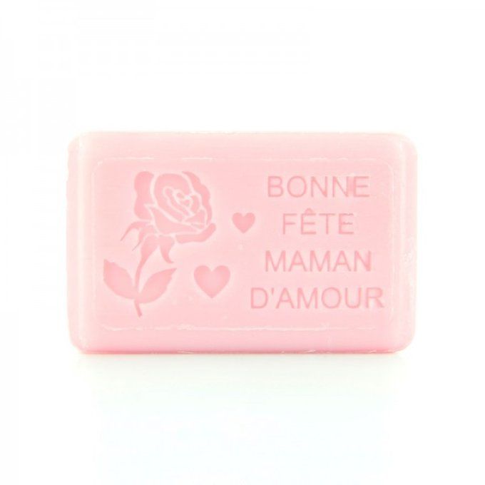 Savonnette marseillaise "bonne fête maman d'amour" 125g Savonnette marseillaise "bonne fête maman d'amour" 125g